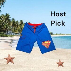DC COMICS Superman Men's Swim Trunks Size Large DC Comics Bathing Suit